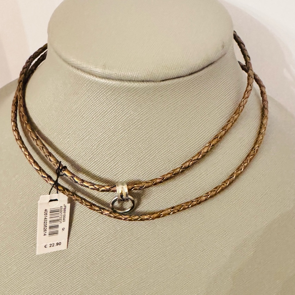 Fossil Braided Stainless Steel Silver Charm Necklace Set with Charms - Picture 4 of 16
